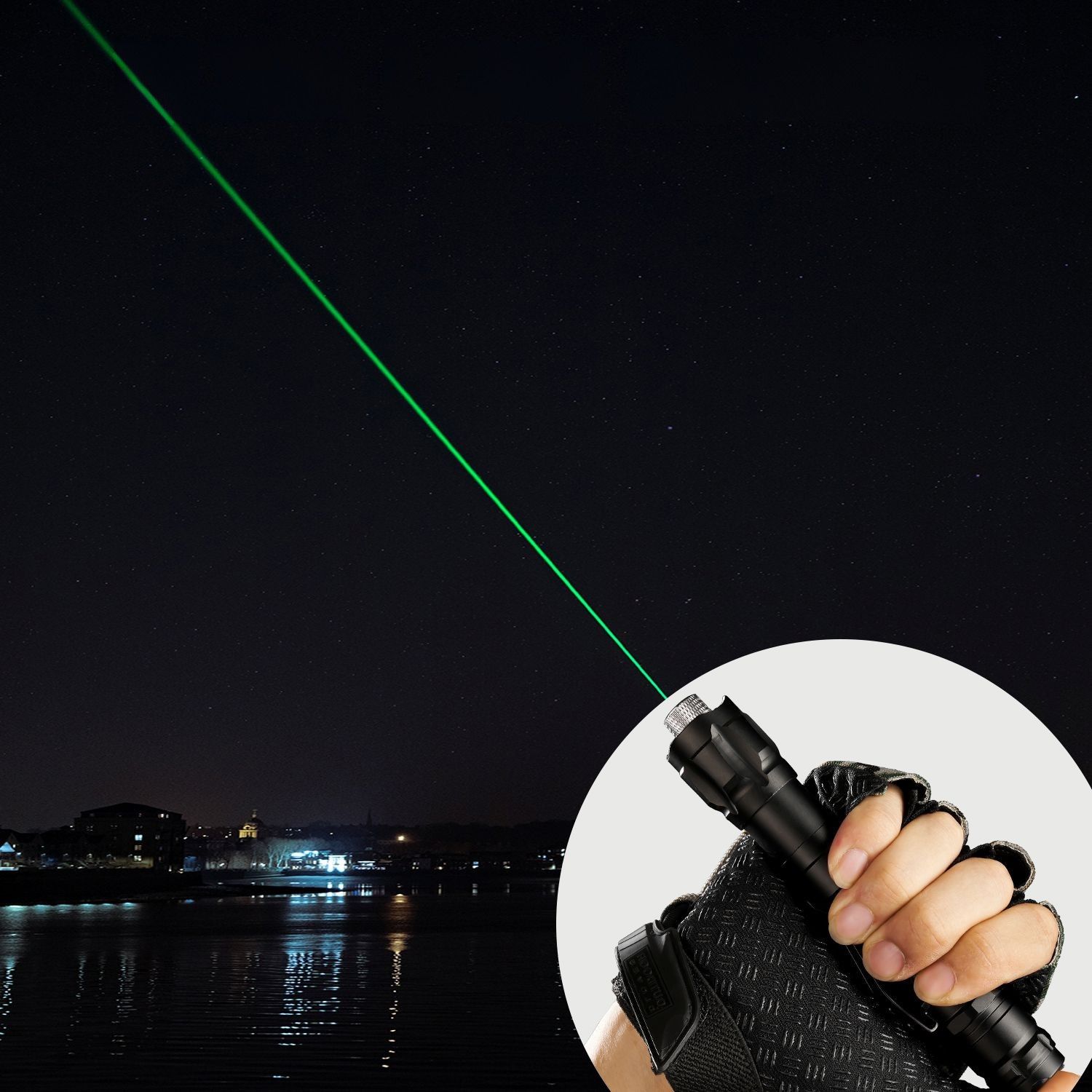 Using high power green laser pointer for night sky stargazing