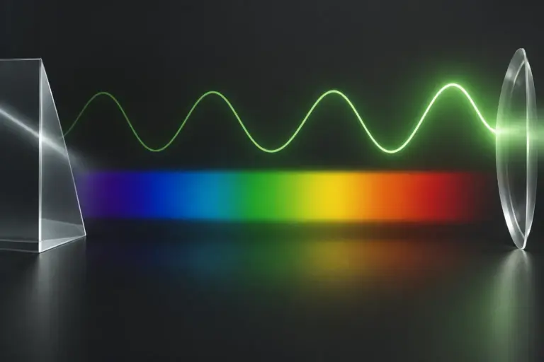 Conceptual wave and optical spectrum illustration